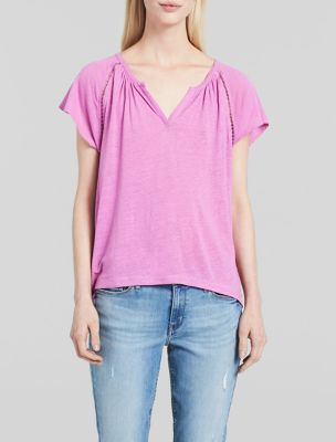 calvin klein womens boho vneck flutter sleeve tshirt eBay