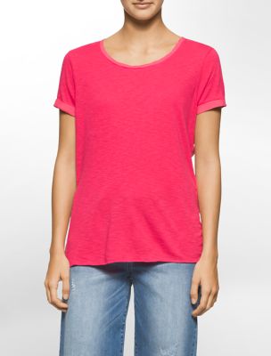 calvin klein womens slub cotton tshirt