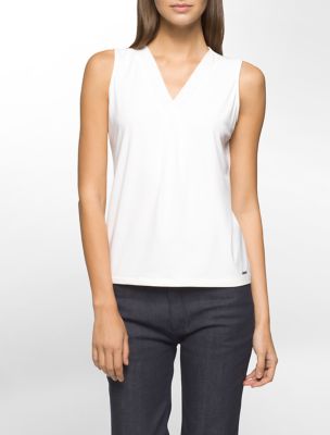 calvin klein womens vneck sleeveless top