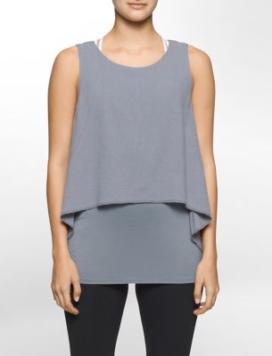 calvin klein womens performance two-layer tank top | eBay