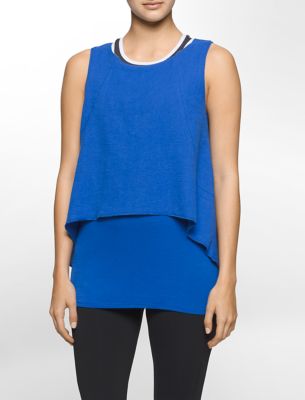 calvin klein womens performance two-layer tank top | eBay