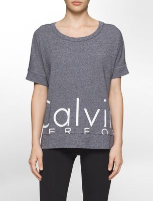 calvin klein womens performance oversized logo boxy tshirt eBay