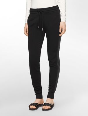 calvin klein womens faux leather stripe jogger pants eBay