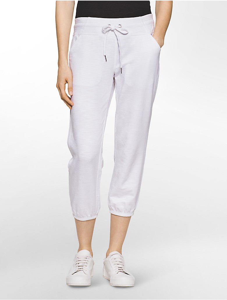 calvin klein womens performance mixed media cropped sweatpants | eBay
