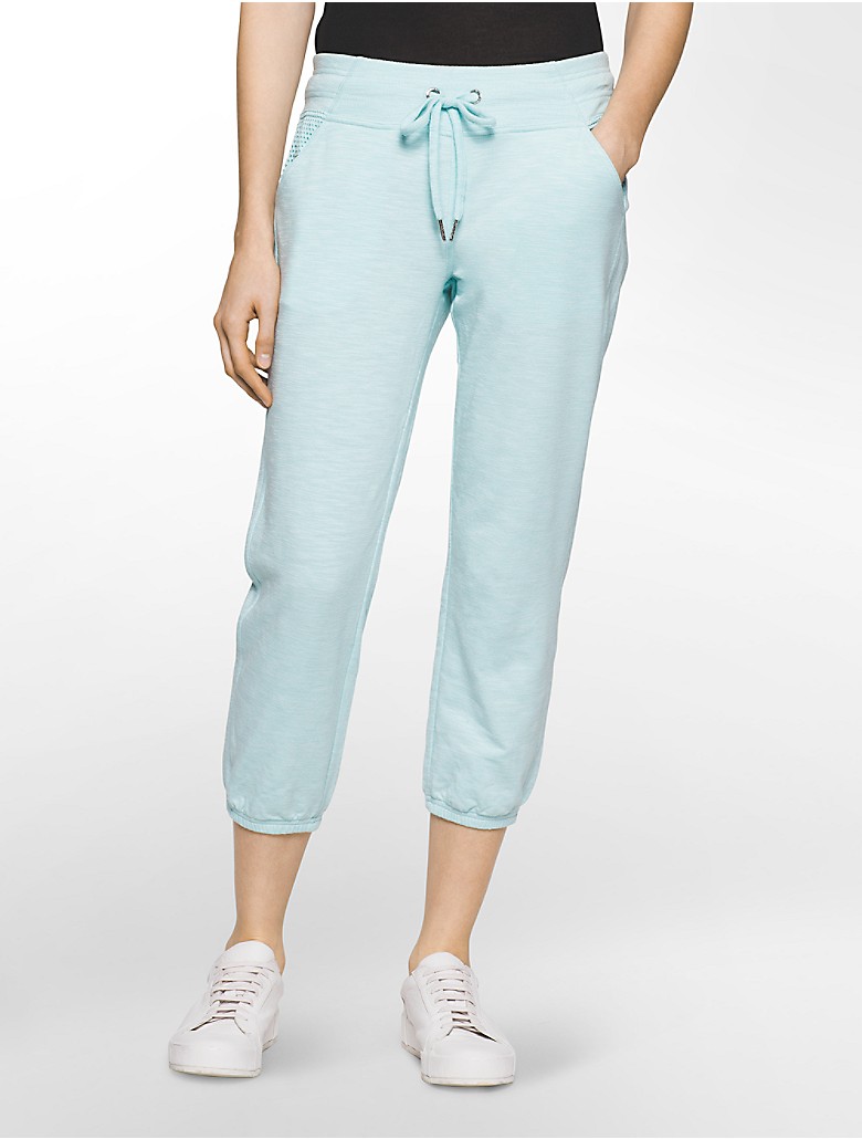 calvin klein womens performance mixed media cropped sweatpants | eBay