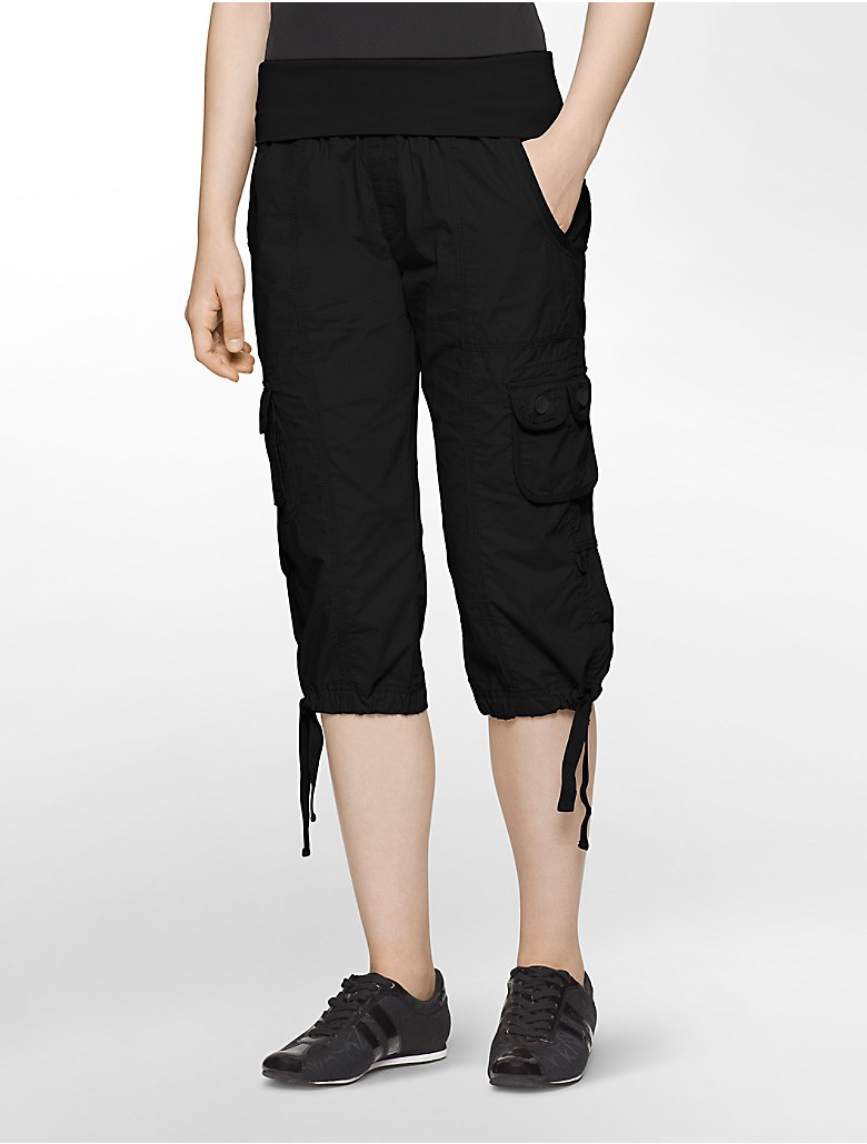 calvin klein womens performance drawstring hem capris | eBay