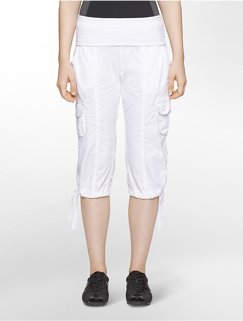 calvin klein womens performance drawstring hem capris | eBay