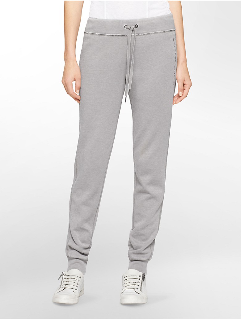 calvin klein womens performance banded ankle cotton blend fleece pants | eBay