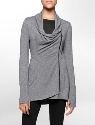 calvin klein womens performance asymmetrical zip high low jacket eBay