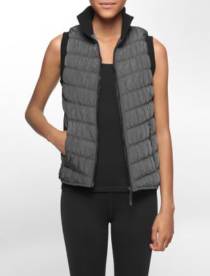 calvin klein womens performance quilted high low puffer vest jacket eBay