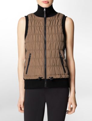 calvin klein womens performance quilted high low puffer vest jacket eBay
