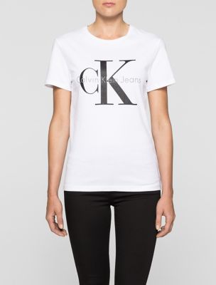 calvin klein womens icon logo tshirt eBay