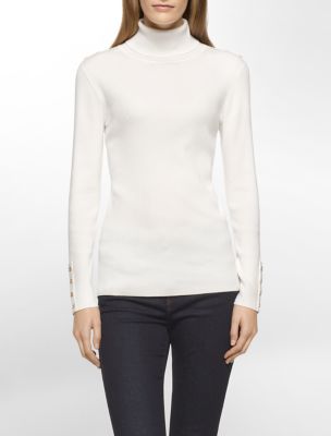 calvin klein womens ribbed knit turtleneck sweater