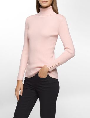calvin klein womens ribbed knit turtleneck sweater
