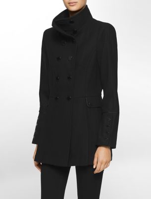 calvin klein womens double breasted military coat jacket eBay