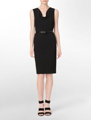 cowl neck belted suit dress $69.99