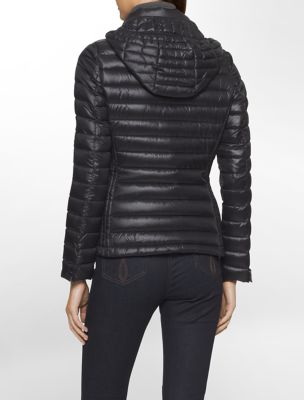 calvin klein womens lightweight packable down hooded jacket eBay