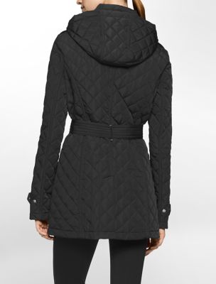 calvin klein womens quilted trench coat jacket