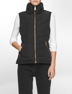 calvin klein womens gold hardware puffer vest jacket eBay