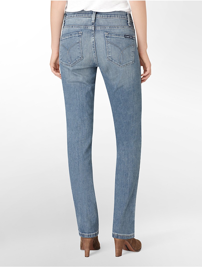 calvin klein womens straight-leg lakeside wash jeans | eBay