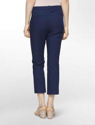 calvin klein womens solid stretch cropped pants