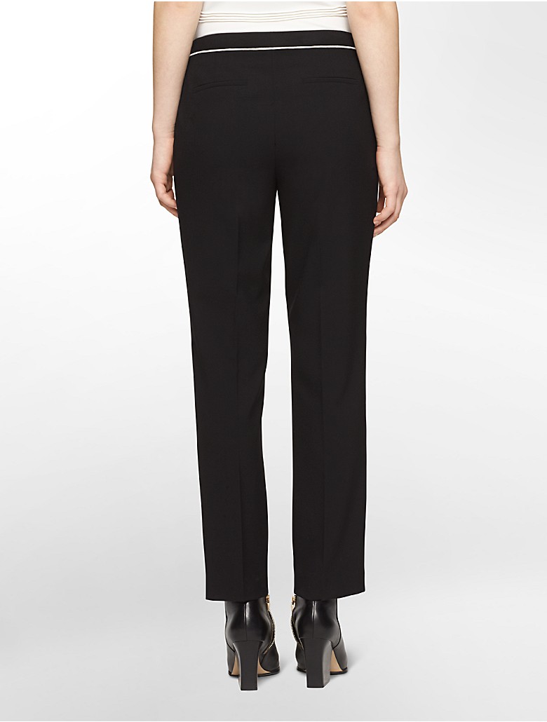 Calvin Klein Womens Slim Fit Piped Tuxedo Pants | eBay