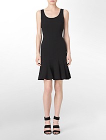 pleated fit + flare sleeveless dress $69.99