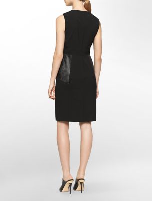 Leather panel sheath dress for women nigeria logos