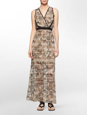 Calvin Klein Floral Maxi Dresses Calvin Klein Women's Chiffon