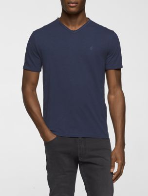 calvin klein mens slim fit mixed media vneck tshirt eBay