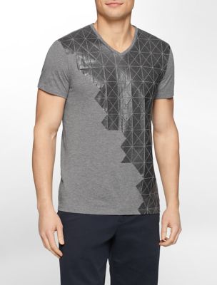 calvin klein mens ck one slim fit tonal grid vneck graphic tshirt eBay