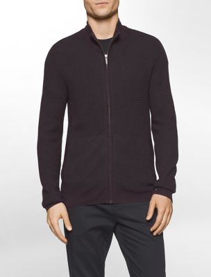 calvin klein mens merino wool textured full zip sweater eBay