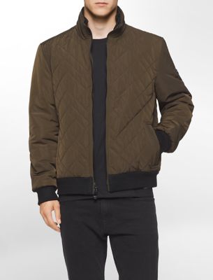calvin klein mens quilted bomber jacket eBay
