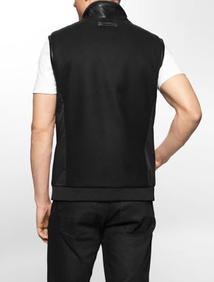 calvin klein mens square quilted wool vest jacket