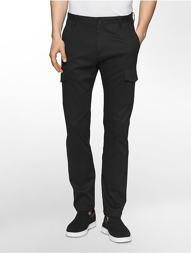 calvin klein mens slim fit sateen cargo pants | eBay