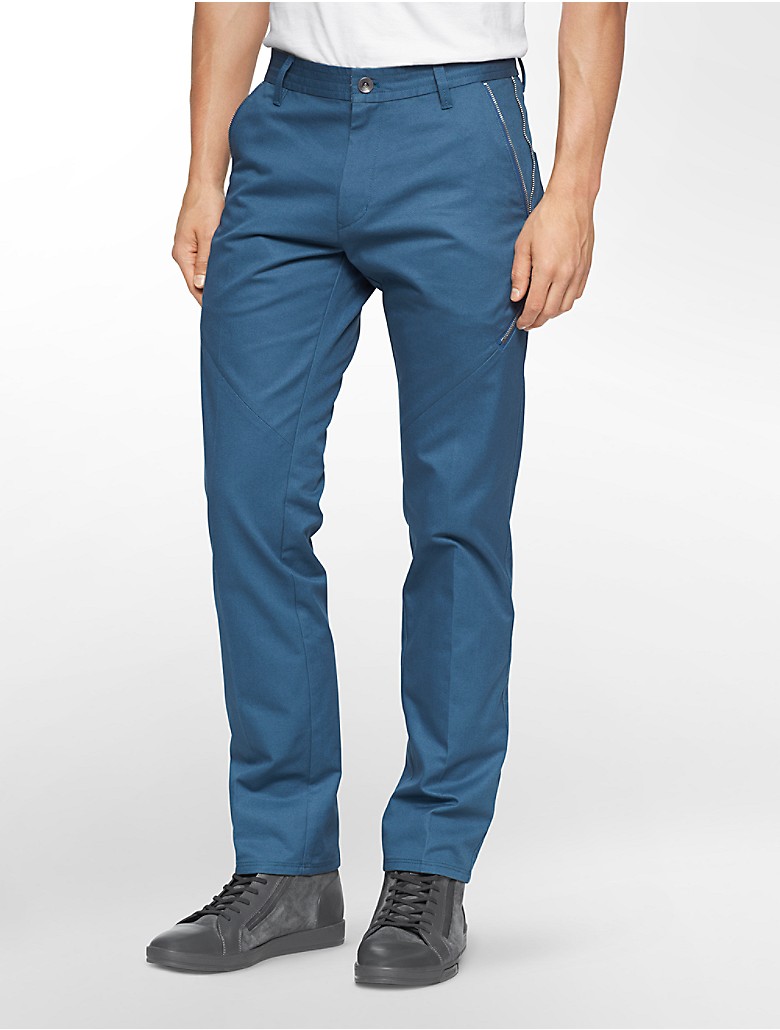 calvin klein mens ck one slim fit zip calvary twill pants | eBay