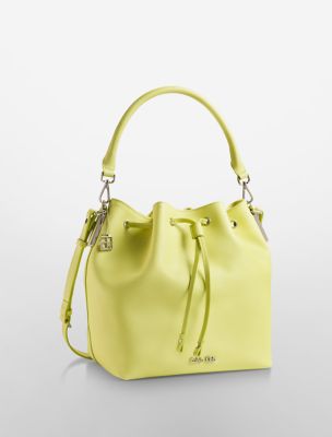 calvin klein womens scarlett convertible drawstring bucket bag eBay