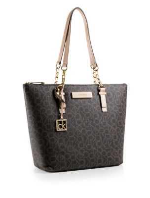 calvin klein womens jordan logo zip top tote bag eBay