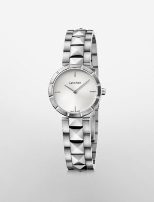 edge silver studded watch $325.00