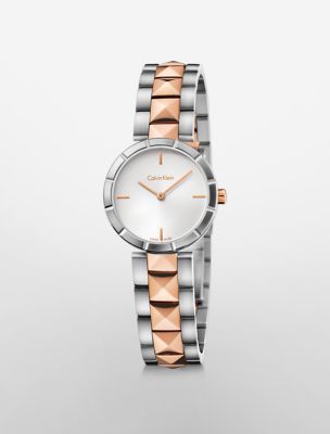 edge rose gold studded watch $385.00