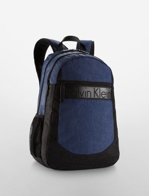 calvin klein mens logo travel light backpack midnight blue