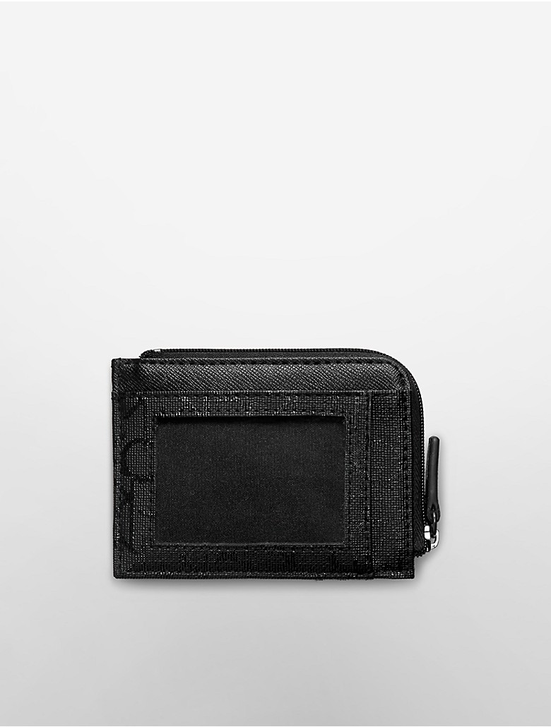 calvin klein mens ck coated zip commuter wallet | eBay
