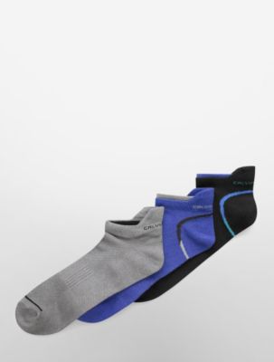 calvin klein mens 3 pack back tab ankle socks shoe cobalt blue