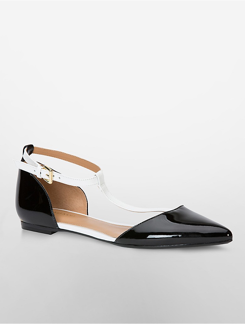 calvin klein womens ghita t-strap flat shoe | eBay