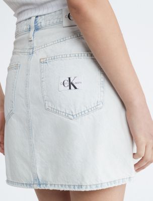 High Waist Skirt Mini Klein® Denim A-Line USA | Calvin