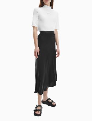 Slim Ribbed Logo Tape Skirt Calvin Klein®