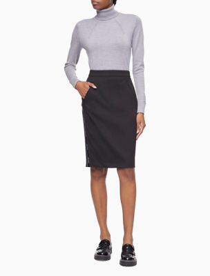 Recycled Blend Logo Tape Pencil Skirt | Calvin Klein