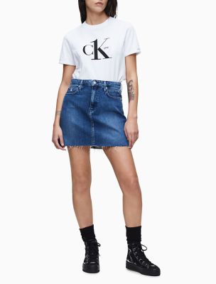 calvin klein denim mini skirt