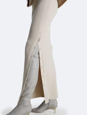 Ribbed Wool Skirt Klein® USA | Calvin Maxi