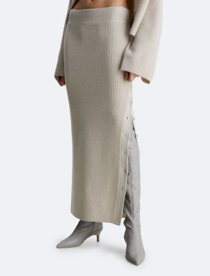 Petite Oatmeal Sheer Knitted Maxi Dress